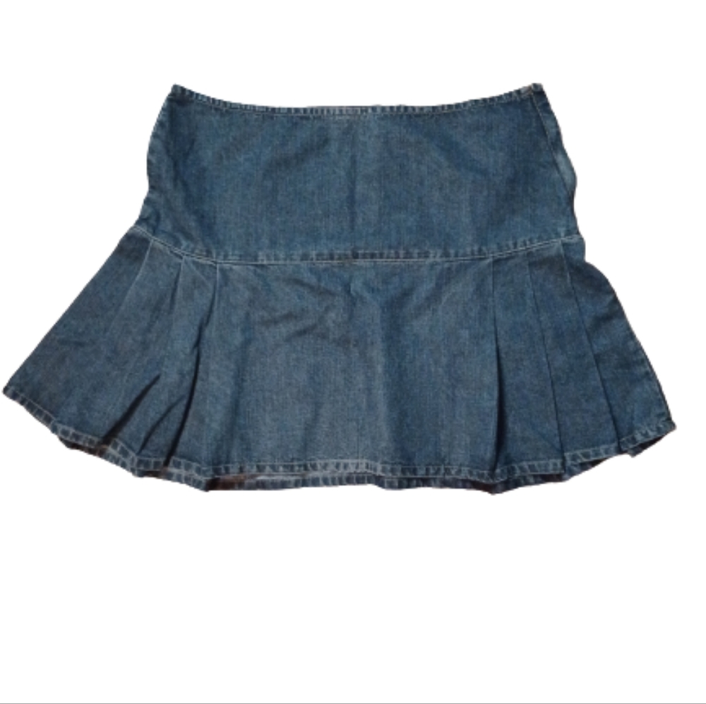 Dkny pleated jean skirt.